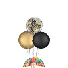 Congratulations Gold/Black Standard Balloon Bouquet
