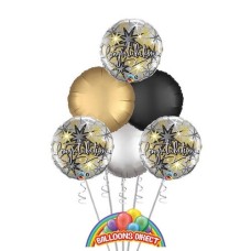 Congratulations Gold/Black Ultimate Balloon Bouquet