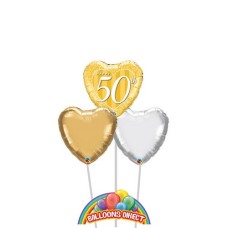 Happy 50th Anniversary 3 Balloon Bouquet