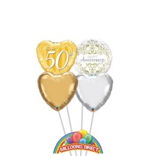 Happy 50th Anniversary 4 Balloon Bouquet