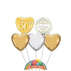 Happy 50th Anniversary 5 Balloon Bouquet