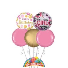 Custom Birthday Ladies Balloon Bouquet No Age (3 Balloon Bouquet)