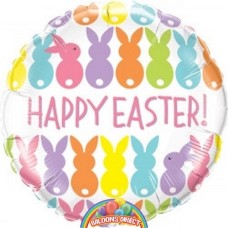 Happy Easter Bunnies Round 18 Balloon