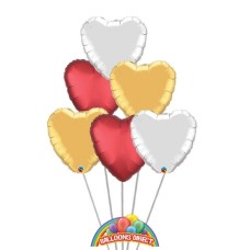 Love Coloured Heart Balloon Bouquet (3 Balloon Bouquet)