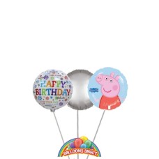 Peppa Pig Birthday Balloon Bouquet