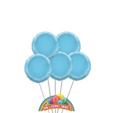 Light Blue Only Round Balloon Bouquet (3 Balloon Bouquet)