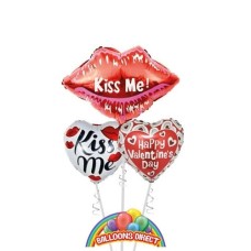Valentines Day Kiss Me Balloon Bouquet