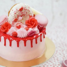Valentine's Day Donut Drip Cake
