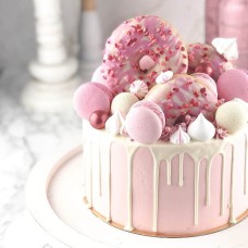 Pink Donut Drip Cake!