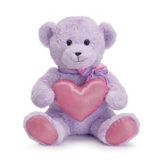 Lavender Bear with Pink Heart
