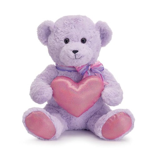 Lavender Bear with Pink Heart