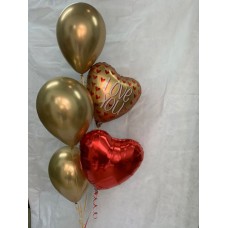 Chrome Gold I Love You Balloon Gift