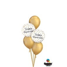 Happy Anniversary Chrome Gold Balloon Arrangement