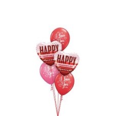 Happy Valentines Day Hearts with I love you Balloon Gift