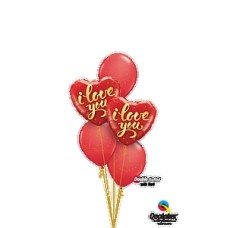 I Love You Script Balloon Bouquet