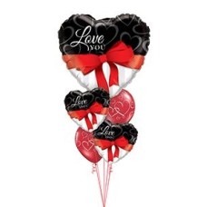 Love Heart Ribbon Balloon Gift