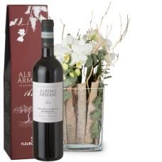 Lifestyle (orchid with vase) and Ripasso Albino Armani DOC (75 cl)