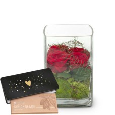 Roses 4 YOU with Munz bar of chocolate Heart
