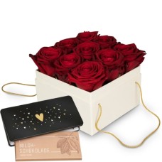 Flowerbox «Venice» (15 cm) and Munz bar of chocolate «Heart»