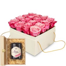 Flowerbox «Lucerne» (20 cm) with Bee-Family Swiss blossom honey