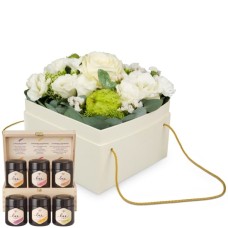 Flowerbox «Dublin» (15 cm) with Bee-Family honey gift set