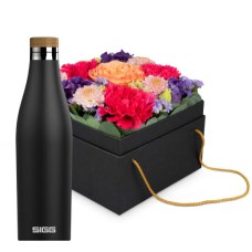 Flowerbox «Amsterdam» (15 cm) with SIGG water bottle Meridian Black 0.5L
