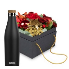 Flowerbox «New York» (15 cm) with SIGG water bottle Meridian Black 0.5L