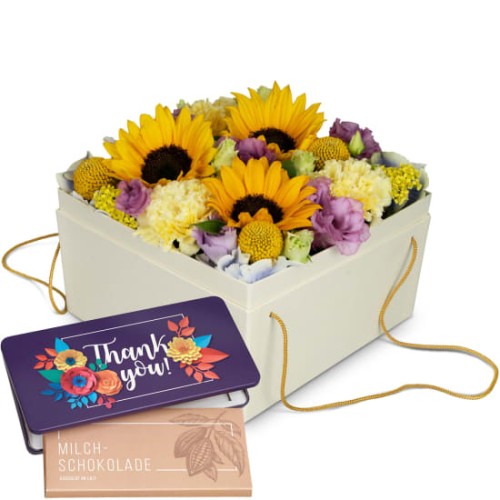 Flowerbox Arles (20 cm) with Munz bar of chocolate Thank you