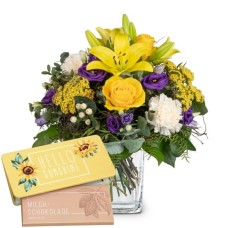 Summer Sunshine with Lilies Munz bar of chocolate Hello Sunshine (Minimum)