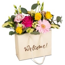 Flower bag «Welcome!» - in bright colors
