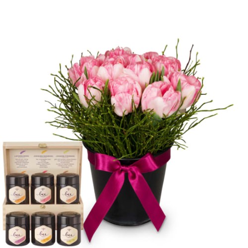 Spring meadow with Bee-Family honey gift set (Minimum)