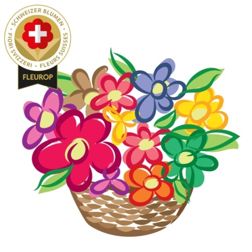 Seasonal arrangement with Swiss flowers (Minimum)
