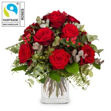 I Love You with Fairtrade Max Havelaar-Roses (Minimum)