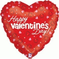 Happy Valentines Day - Pink and Red Hearts (6 Balloons)