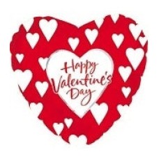 Happy Valentines Day - Red & White Hearts