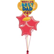 World???s Best Dad Foil Bunch Red