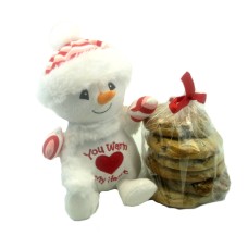 You warm my Heart Snowman Plush with Gourmet Cookies
