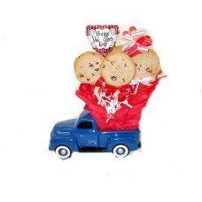 Valentine's Pick Up Truck Cookie Bouquet - 6 or 12 Gourmet Cookies (12 Cookies)