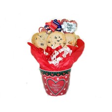 Valentine's Heart container - 6 or 12 Gourmet Cookies (12 Cookies)