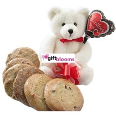 Valentine's Day Bear Gift - 6 Gourmet Cookies