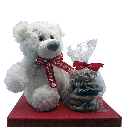 Hugs and Kisses Teddy Bear with cookies