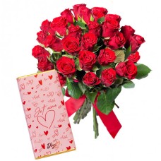 LOVE ROSES AND CHOCOLATES - 20 roses
