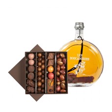 Holiday Chocolates and Rum Punch arranged with cocoa