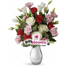 Bouquet of Multy-Colored Rose And  Lisianthus