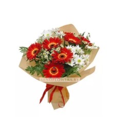 Flowers Bouquet Hand-tied "Red& White Dream"