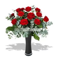 Bouquet of 15 Red Roses "Arabella"