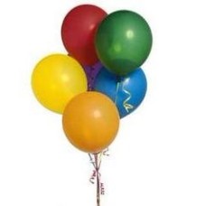 Set of 5 Helium Many-Coloured Ballons