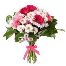 Chrysanthemums And  Gerberas Bouquet Sincere Smile