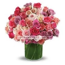 Bouquet of 51 Multycolored Roses 
