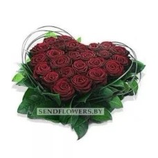 Heart-shaped Red Roses arrangement "Infinite Love"